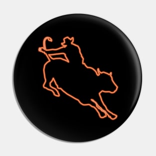 80s Retro Neon Sign Bull Rider Pin