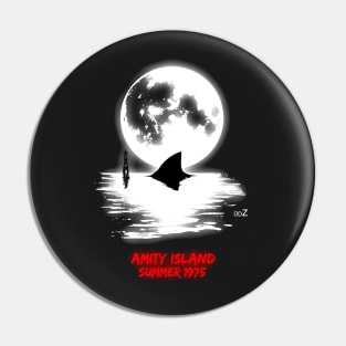 Jaws full moon graphic Pin