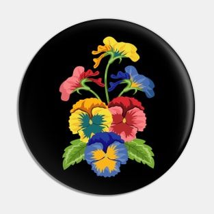 Pansy Flower Art Pin