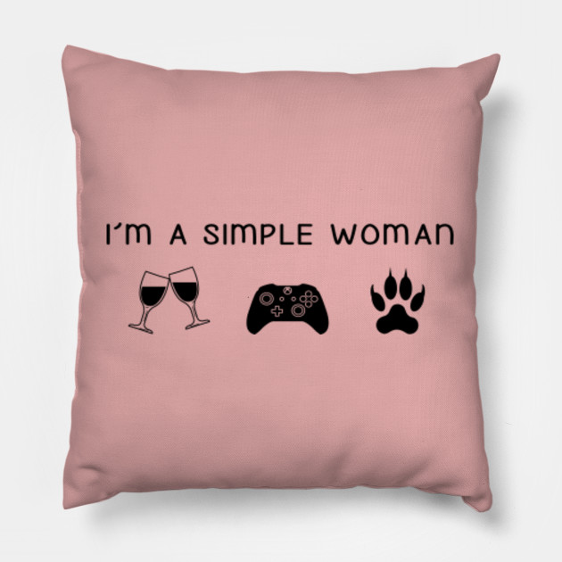I M A Simple Woman Shirt Wine Video Games Cat Im A Simple Woman