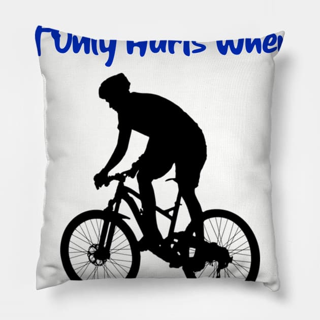 Fat Bike Rule #22 It Only Hurts When You Try Your Best Mountain Biking Pillow by With Pedals