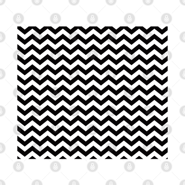 Thick Black and White Chevron Pattern by squeakyricardo