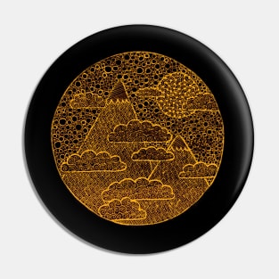 Golden Zen Landscape Pin