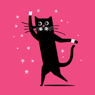 Funny dancing black cat T-Shirt