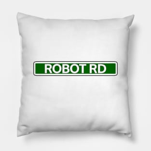 Robot Rd Street Sign Pillow