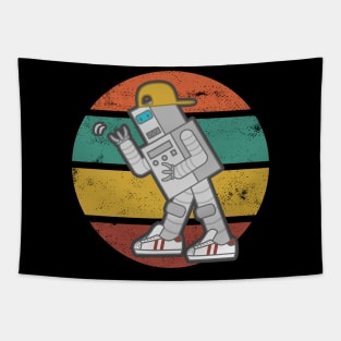 Retro Robot Dancing Tapestry