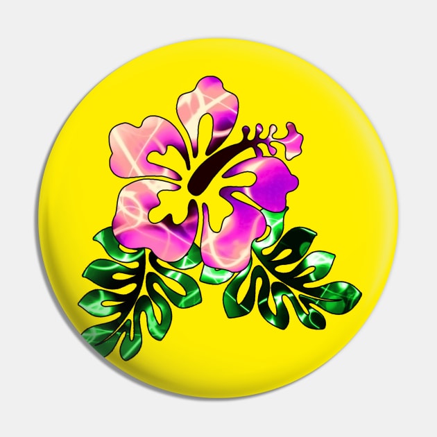 Electric Hibiscus - Pink Pin by Leroy Binks