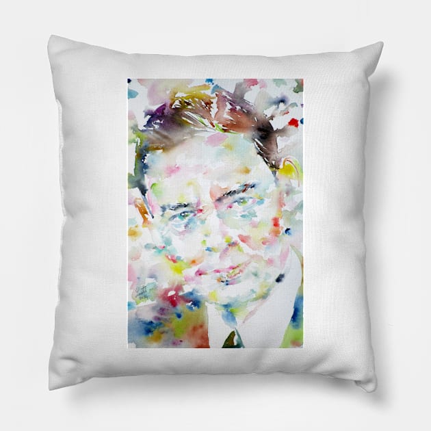 T.S. ELIOT - watercolor portrait .3 Pillow by lautir