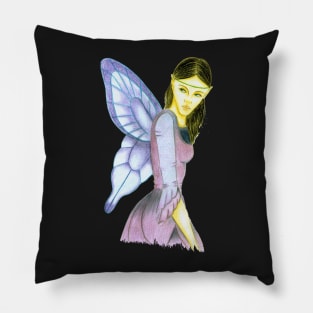 Fluttering Fairy- Light Blue Pillow
