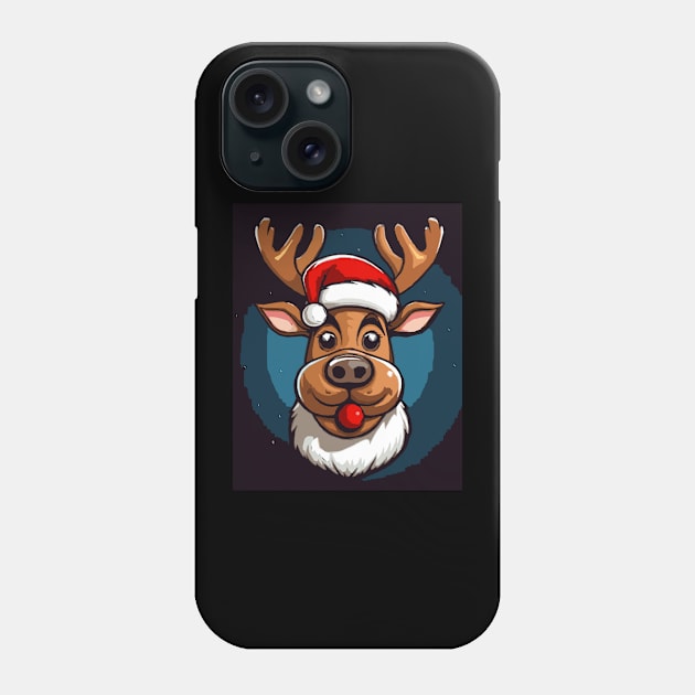 Cute Comic Reindeer Phone Case by Obotan Mmienu