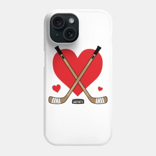 Love Heart Hockey Sticks Phone Case