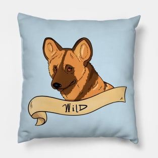 African "Wild" Dog Banner Pillow