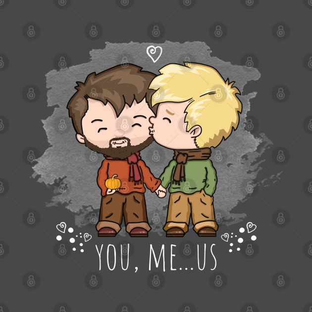 Cute LGBTQ Gay Brunet And Blonde Male Couple Rainbow Pride by egcreations