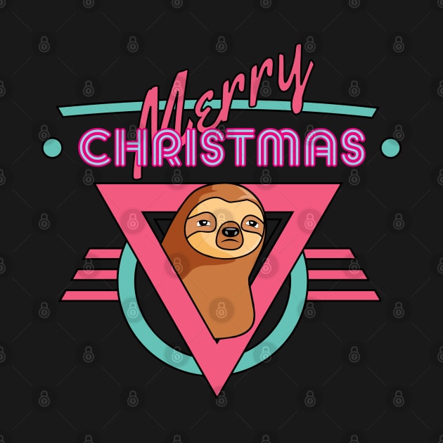 merry christmas, sloth retro by osvaldoport76