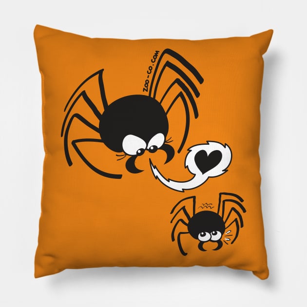 Dangerous love for a male spider Pillow by zooco