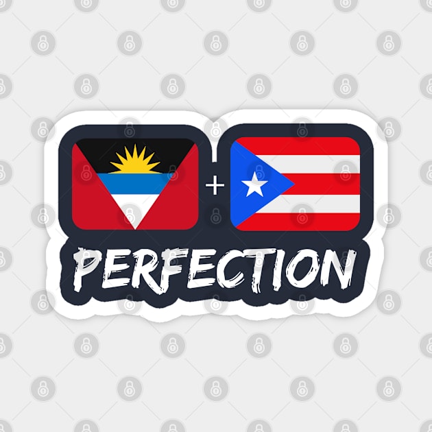 Antiguan Plus Puerto Rican Perfection Mix Flag Heritage Gift Magnet by Just Rep It!!