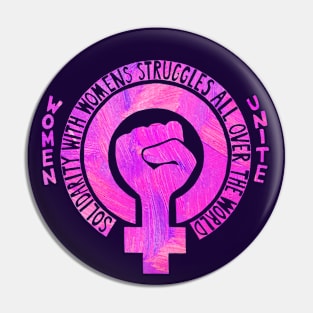 Women's Rights Pink Slogan Painting Pin