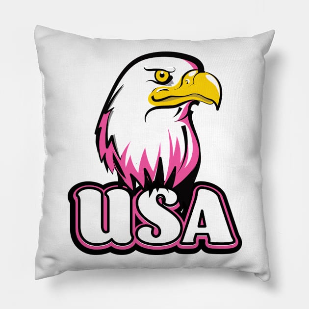 USA Bald Eagle Pillow by nickemporium1