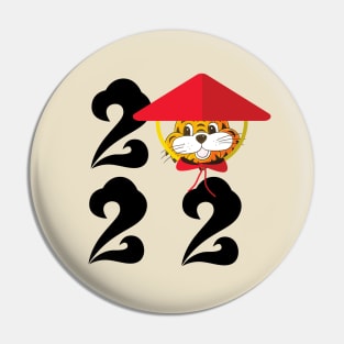 2022 cute baby tiger with chinese hat Pin