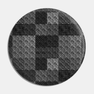 Silver and Black Vintage Art Deco Quilt Pattern Pin