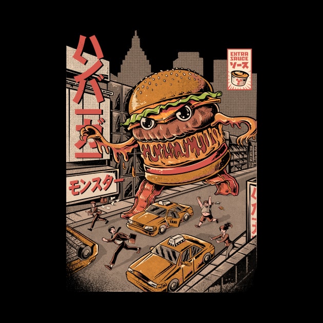 BurgerZilla - Black by Ilustrata