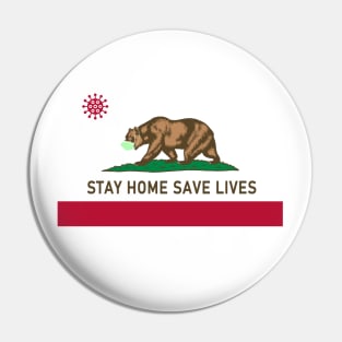 California Stay Home Save Lives Covid 19 Coronavirus Pin