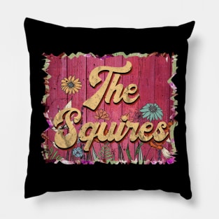 Classic Squires Personalized Flowers Proud Name Pillow