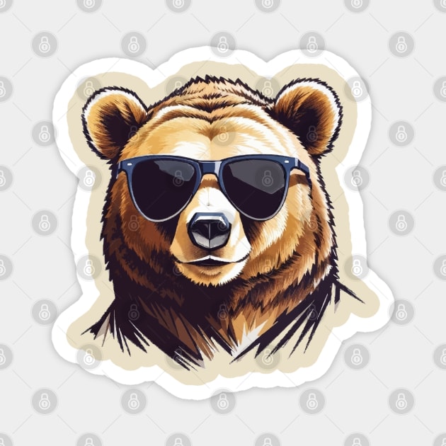 Cool Bear Magnet by BearCaveDesigns