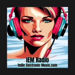 Synthwave Retrowave Girl In Headphones - IEM Radio Design T-Shirt