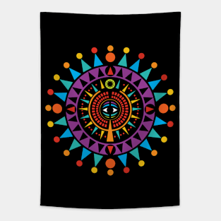 Tranquil Vision: Mind's Eye Harmony in Bold Colors Tapestry