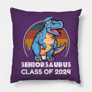 funny  senior 2024 vintage retro style class of 2024 graduation Pillow