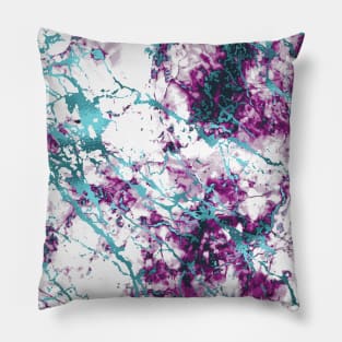 Marble Pattern Aesthetic Purple Blue Teal Pillow