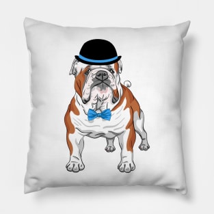 Hipster dog English Bulldog breed Pillow