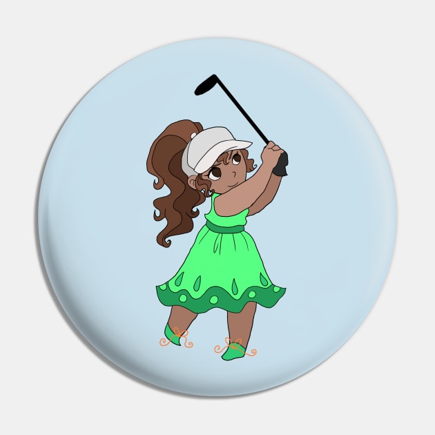 Cute Golfer Girl Pin by saradaboru