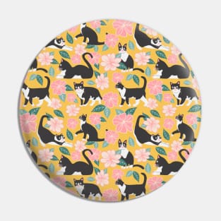 Cats & Blooms - Yellow Pink Palette Pin