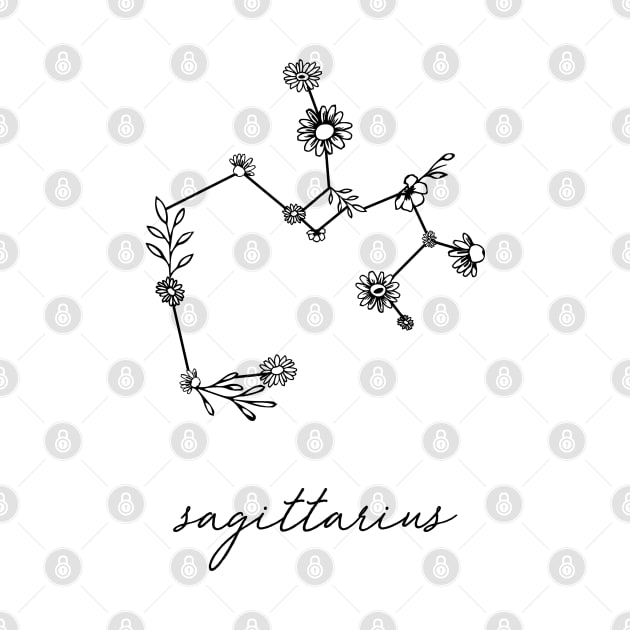 Sagittarius Zodiac Wildflower Constellation by aterkaderk