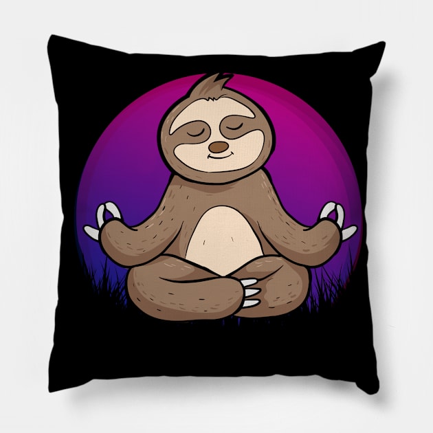 Yoga Sloth Pillow by RockReflections