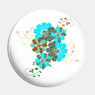 Turquoise Floral Decoration Dream Love Pin