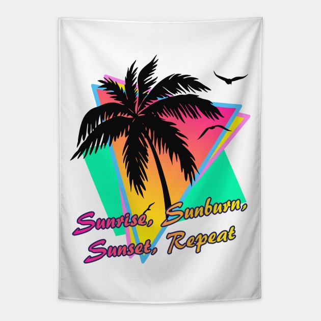 Sunrise Sunburn Sunset Repeat Tapestry by Nerd_art