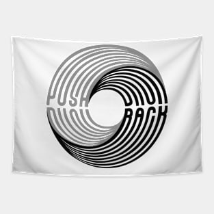 Push Back Swirl Text Tapestry