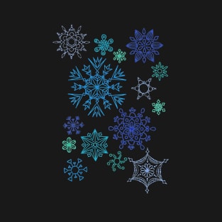 Snowflakes (black background) T-Shirt