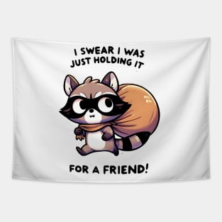 Bandit Raccoon with Loot Bag Tapestry