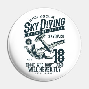 Sky Diving Extreme Sport Pin