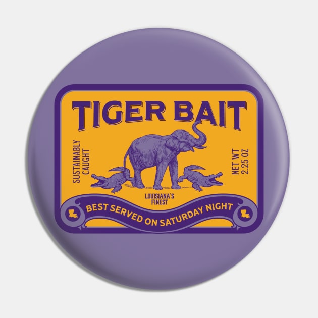 Vintage Bait Purple and Gold Sardine Tin Pin by SLAG_Creative