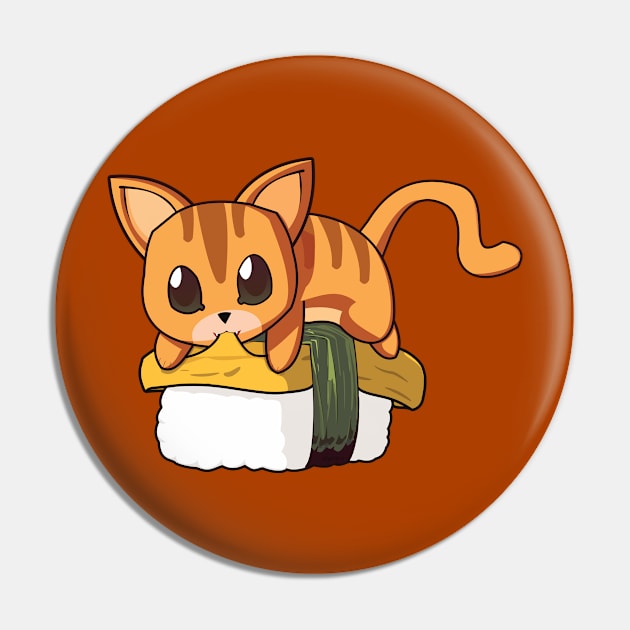 Orange Cat tamago Sushi Pin by Myanko