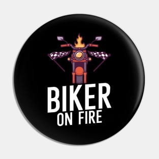 Biker on fire Pin