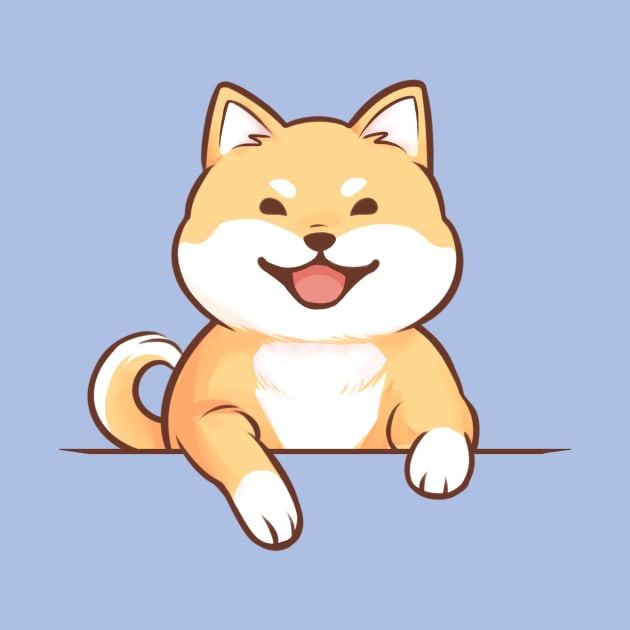 Shiba Inu Table Blue by KucingKecil