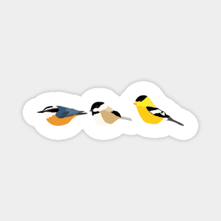 Nuthatch, Chickadee, and Goldfinch Magnet