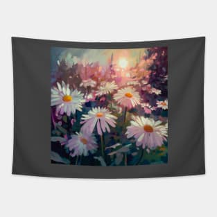 White Daisies in Garden Tapestry