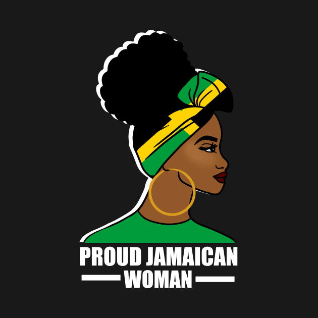 Proud Afro Jamaican Woman, Jamaica Flag by dukito